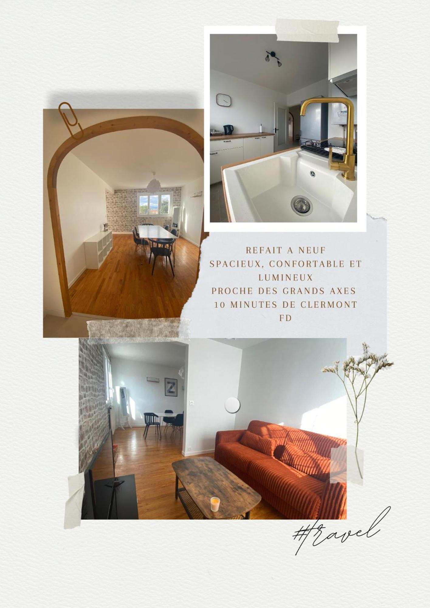 Lempdes Appartement Spacieux Et Chaleureux - 4Pers - Refait A Neuf - Parking Privatif - Proches Axes, Commerces Et Services - Check In 24-24 מראה חיצוני תמונה